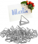 Bonideco Rinkinys i&scaron; 48 kortelių/vizitinių laikiklių "Trikampis" 2x2,5x2,5 cm., sidabrinės spalvos