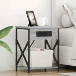 &Scaron;alia lovos spintelė 2 pcs Pilkas Sonoma 41 x 31 x 51 cm