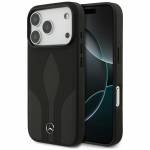 Dėklas Mercedes Leather The Move MagSafe skirtas Apple iPhone 17 Pro juodos spalvos