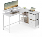 Songmics L formos ra&scaron;omasis stalas su 2 stalčiais ir monitoriaus stovu