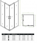 Kvadratinė du&scaron;o kabina Laveo Desna Juodas, 90x90 cm