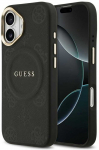 GUESS dėklas, skirtas IPHONE 17, suderinamas su MagSafe GUHMP17SPSAMSECK (PU W/ Peony Hot Stamp) juodas