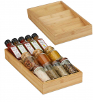Bonideco rinkinys i&scaron; 2 bambukinių prieskonių lentynėlių stalčiams
