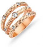 Viktorijos rožinio aukso spalvos balto akmens žiedas