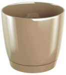 Dekoratyv. gėlių vazonas su padėklu Coubi Round P &Oslash;21cm H19.3cm plastikinis/rudas