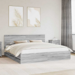 Lova Lovos rėmas Pilkas Sonoma 200 x 200 cm Inžinerinė mediena