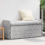 Laikymo suolas su pagalve Balta plauna 110 x 40 x 50 cm Ratanas