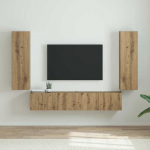 TV staliukas TV sieninė spintelė 2 pcs Meistrų ąžuolas 30 x 31 x 100 cm