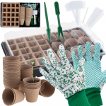 Daigų auginimo rinkinys su 40 apvalių durpinių vazonėlių ir priedais