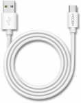 PEDEA Daten- und Schnellladekabel USB-A/USB-C baltas, 1 Meter L&auml;nge, 480 Mbit/s &Uuml;bertragungsrate