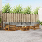 Lauko sofos komplektas 8 pcs Natūrali ir &scaron;viesiai pilka