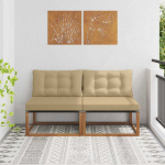 2 Vienetas Lauko Vidurinis Sofa Kietos akacijos mediena