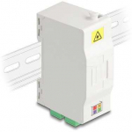 Delock LWL Anschlussdose f&uuml;r Hutschiene mit Splei&szlig;halter und 4 x SC Simplex Kupplung