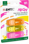 Emtec USB2.0 C410 16GB Neon 3 pcs