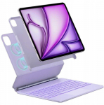4Kom Dėklas Typecase Edge + su klaviatūra do iPad Air 13" 2024/2025 &scaron;viesiai violetinė