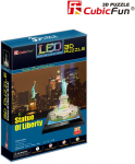 Dėlionė CUBICFUN LED 3D galvosūkis Brīvības statuja