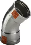 VIEGA Inox alkūnė 45 laipsnių 76,1mm INOX, nerūdijančio plieno mova / įmova, SC-Contur