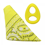 Doc Johnson The Code Silicone Ring & Matching Bandana Set Geltona by Rock Solid