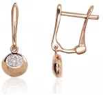Diamond Sky Jewelry Raudono aukso 585 prabos auskarai su deimantais &bdquo;Klasika III&ldquo;