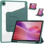 Plan&scaron;etinio kompiuterio dėklas 4kom.pl 360 Crystal, skirtas Lenovo Tab 10.1 2025, žalias - apsauginis su stovu, prieiga prie portų ir mygtukų