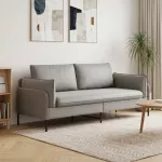 3-Vietis Sofa &Scaron;viesiai pilka 222 x 81 x 89 cm Aksomas