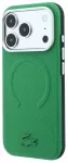 Dėklas Lacoste PVC Petit Pique Semi Wrap Embossed phone case with MagSafe support for iPhone 18 Pro žalias