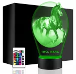 Upominki_Pl Naktinė lempa LED KOŃ KONIK 3D + Pultas prezent URODZINY statuetka