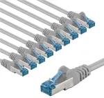 Goobay CAT 6A kabelis krosowy, S/FTP (PiMF), 5 m, pilka, komplektas 10 - Długość kabla 5 m