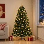 Dirbtinė Kalėdų eglutė su žaisliuku 210 cm 300 LED &Scaron;ilta balta