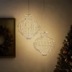 Kalėdų finialo &scaron;viesa 2 vnt. 384 LED &Scaron;alta balta