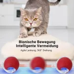Interaktyvus elektrinis žaislinis kamuoliukas katei su 2 uodegėlėmis - įkraunamas žaislas katei savaranki&scaron;kam žaidimui, trijų greičių reguliuojamas automatinis riedėjimo kamuoliukas naminėms katėms