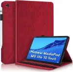 Dėklas Huawei Mediapad M5 Lite 10, Pu oda, raudonas