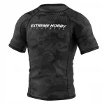 Extreme Hobby vyri&scaron;kas rashguard'as trumpomis rankovėmis, juodas, M dydis
