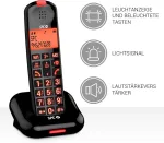 Spc Comfort Kairo - belaidis telefonas senjorams su dideliais mygtukais, sustiprintu garsu, suderinamas su klausos aparatais, skambučių blokavimas, &scaron;viesos signalas ir 2 tiesioginės atmintys - juodas