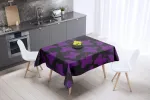 Le Jardin du Lin virtuvinis dekoratyvinis staltiesė, violetinė, juoda, 140 x 140 cm - sukurta ir pagaminta Turkijoje