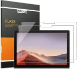 Megoo [2 vnt.] apsauginis stiklas, skirtas Microsoft Surface Pro 7 Plus/surface Pro 7/6/5/4/3 12.3 colių, itin skaidrus/greitai reaguojantis/grūdintas stiklas, ekrano apsauga (u formos skylė)