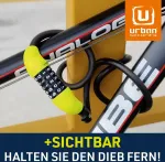Urban Ur454l dviračio spyna su plieniniu trosu, lanksčiu numerio kodu, 12 mm skersmens, 180 cm grandinė su apsaugos kodu, apsauga nuo vagystės, patvari, kompakti&scaron;ka, lengvai transportuojama