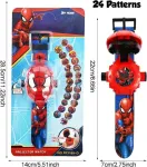 Spiderman laikrodis-projektorius su 24 personažais, superherojais, žmogumi-voru, elektroninis laikrodis vaikams, berniukams, projekcinis Spiderman žaislas, raudonas superherojus, raudonas, superherojus
