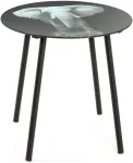 TV staliukas Haku M&ouml;bel staliukas, dizainas: juodas metalas, grūdintas stiklas, matmenys: auk&scaron;tis 41 cm x skersmuo 40 cm, stilius: modernus