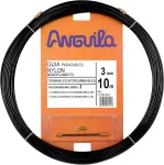 Anguila nailono viengyslių kabelių įtraukimo įrankis, 10 m, 3 mm skersmens, keičiami galai, juodas