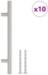 Spintelės rankenėlės, 10vnt., sidabrinės, atstumas tarp skylių 160 mm bendras ilgis 224 mm, nerūdijantis plienas