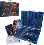 Marvel Avengers Spiderman spalvinimo rinkinys su 130 dalių - ra&scaron;ikliai dėkle su spalvinimo lapais, spalvinimo pie&scaron;tukai vaikams, mokyklinės prekės (daugiaspalvis Spiderman)