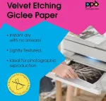 Ppd ppd-77-25 inkjet fine art etching baltas velvet 270 g fotopopierius matinis su &scaron;velnia tekstūra 25 x A3