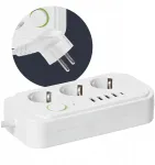 Kobi Maitinimo lizdų blokas 3m 3 lizdai + 4x Usb-a + Usb-c Jungiklis Baltas