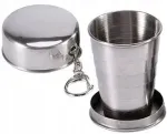 Didelis sulankstomas turistinis metalinis puodelis 75ml Btrade
