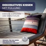 Noah Verde Premium dekoratyvinė pagalvėlė Maritime Stripes, pagalvėlė 45 x 45 cm Marine Look: mėlyna balta raudona turkio spalvos sofa pagalvėlė su užpildu ir užvalkalu, lauko pagalvėlė, dekoratyvinės pagalvėlės ir užvalkalai