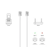 Deleycon telefono kabelis Rj11 modulinis kabelis 99% vario Awg 28 6p4c Western kabelis Rj11 į Rj11 jungtis plok&scaron;čias kabelis telefono lizdas modemas mar&scaron;rutizatorius faksas Isdn Dsl Vdsl internetas baltas 50 m