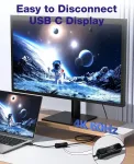 Riitop usb type-c įjungimo/i&scaron;jungimo jungiklio kabelis 1 m 10 gbps, usb 3.1 c&ndash;c kabelis su jungiklio palaikymu vaizdo/duomenų perdavimui ir 20 v/3 a pd greituoju įkrovimu