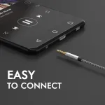 Baker 2 x Aux laidas, (90&deg; stačiu kampu ki&scaron;tukas + tiesus jungties audio laidas) 1 m 3.5 mm stereo nailono pintas aux audio laidas ausinėms, ipod, iphone, ipad, namų/automobilio stereo sistemoms, juodas ir baltas