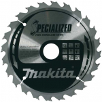 Makita T.C.T. pjūklas SPECIALIZED 190X1.9X20mm -18&deg; T24 B-21967 T.C.T &bull; 190 x20 mm &bull; T24 &bull; -18&deg; &bull; Medienai